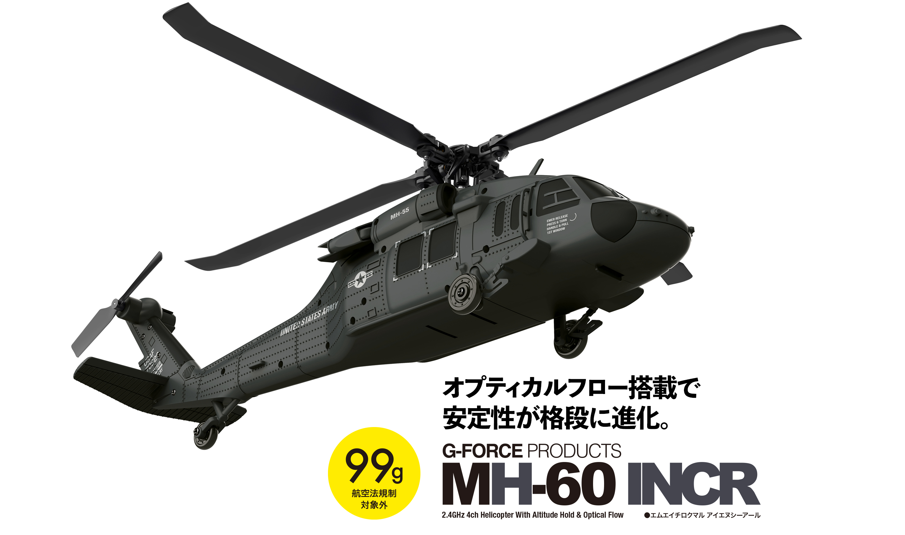 オプティカルフロー搭載で安定性が格段に進化「MH-60 INCR」 オプティカルフロー搭載で安定性が格段に進化「MH-60 INCR」